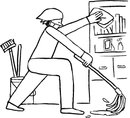 회사소개 청소하는 사람 일러스트